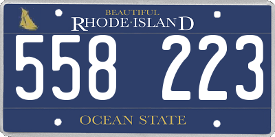 RI license plate 558223