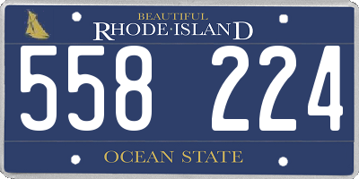 RI license plate 558224