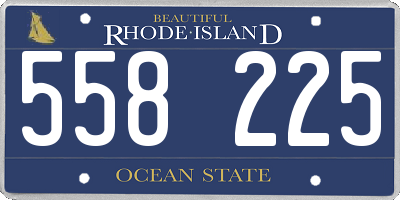 RI license plate 558225