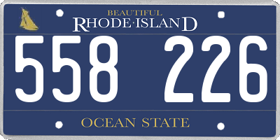 RI license plate 558226