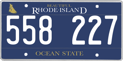 RI license plate 558227