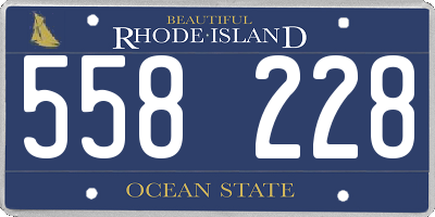 RI license plate 558228