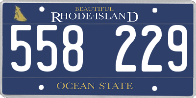 RI license plate 558229