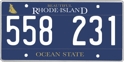 RI license plate 558231