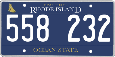 RI license plate 558232