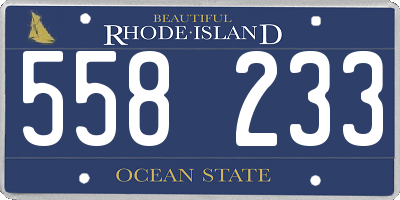 RI license plate 558233