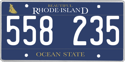 RI license plate 558235