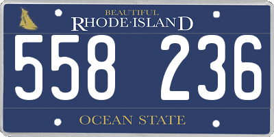 RI license plate 558236