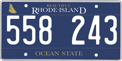 RI license plate 558243