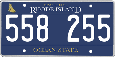 RI license plate 558255