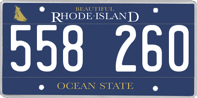 RI license plate 558260