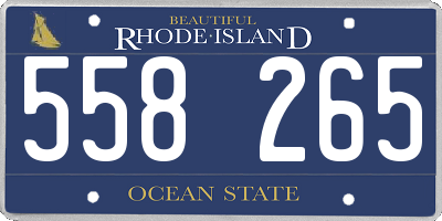 RI license plate 558265