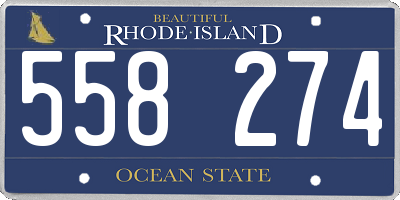 RI license plate 558274