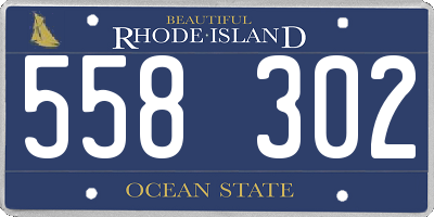 RI license plate 558302