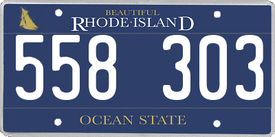 RI license plate 558303