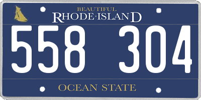 RI license plate 558304
