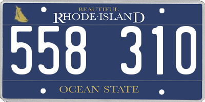 RI license plate 558310
