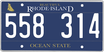 RI license plate 558314