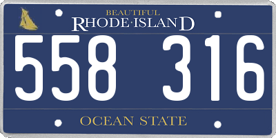 RI license plate 558316