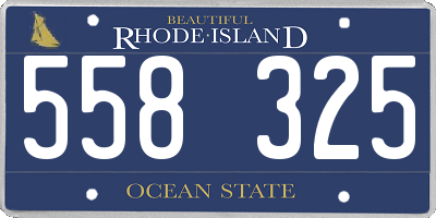 RI license plate 558325