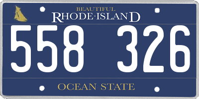 RI license plate 558326