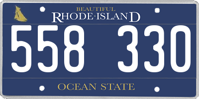 RI license plate 558330