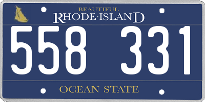 RI license plate 558331