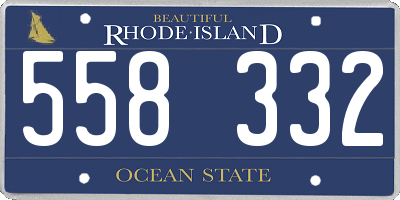 RI license plate 558332
