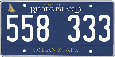 RI license plate 558333