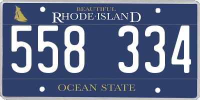 RI license plate 558334