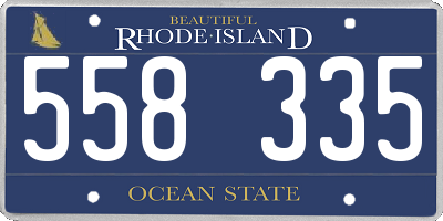 RI license plate 558335