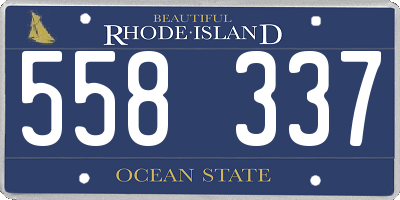 RI license plate 558337