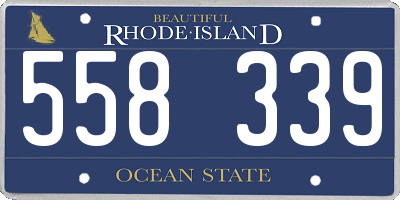RI license plate 558339
