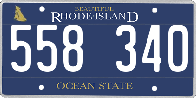 RI license plate 558340