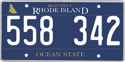 RI license plate 558342