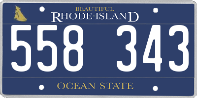 RI license plate 558343