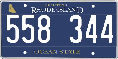 RI license plate 558344