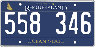 RI license plate 558346