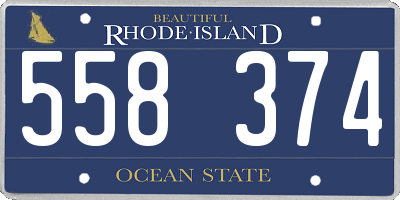 RI license plate 558374