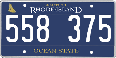 RI license plate 558375
