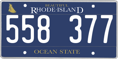 RI license plate 558377