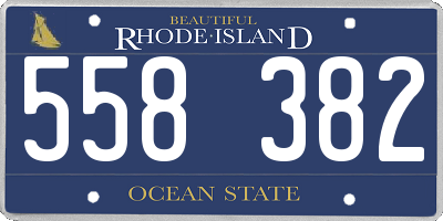 RI license plate 558382