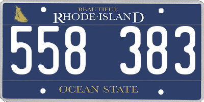 RI license plate 558383