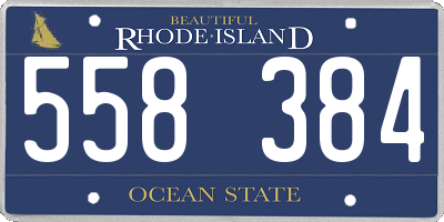 RI license plate 558384