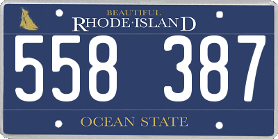 RI license plate 558387