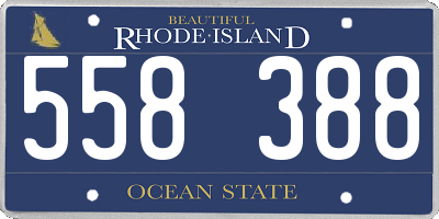 RI license plate 558388