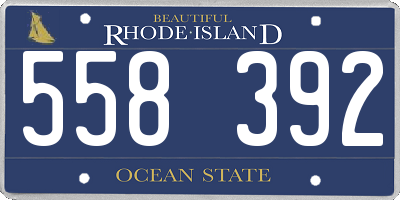 RI license plate 558392
