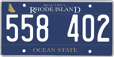 RI license plate 558402