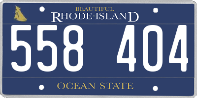 RI license plate 558404