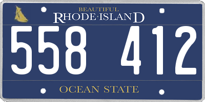 RI license plate 558412